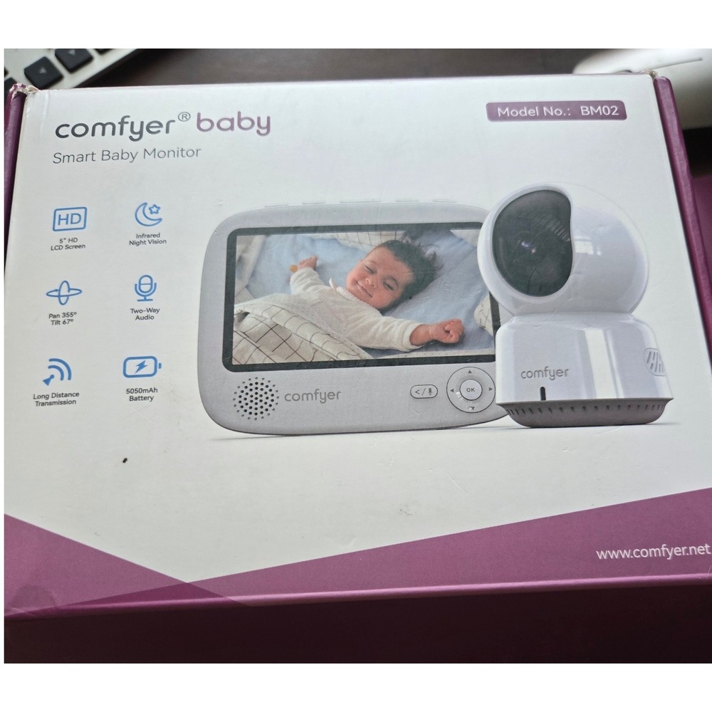 Comfyer Baby BM02 Smart ‎ Monitor 5in HD LCD Night Vision Pan Tilt 2-Way Audio